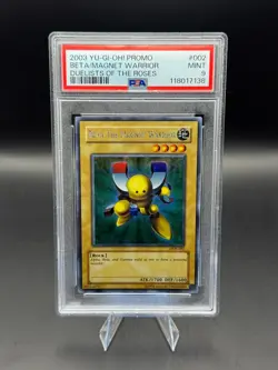 2003 YU-GI-OH! PROMO 002 BETA THE MAGNET WARRIOR DUELISTS OF THE ROSES PSA 9 - Image 1