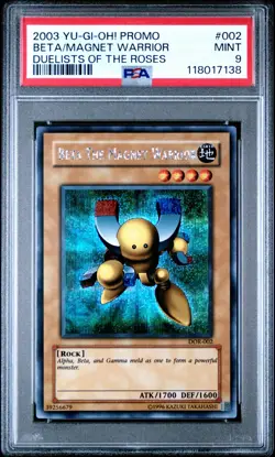 2003 YU-GI-OH! PROMO 002 BETA THE MAGNET WARRIOR DUELISTS OF THE ROSES PSA 9 - Image 3