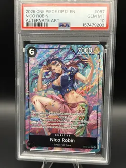 2025 One Piece Nico Robin OP12-087 Alternative Art PSA 10 - Image 1