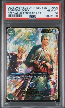 2026 ONE PIECE OP14-EB04 SPECIAL ALTERNATE ART #006 RORONOA ZORO PSA 10 - Image 3