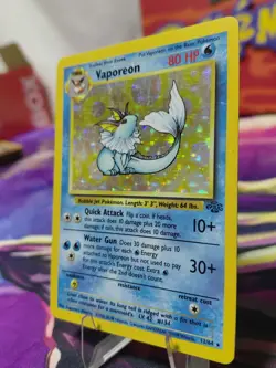 Pokemon TCG Vaporeon Holo Rare Card Jungle 12/64 Lightly Played Vintage 1999 - Image 2