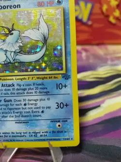 Pokemon TCG Vaporeon Holo Rare Card Jungle 12/64 Lightly Played Vintage 1999 - Image 5