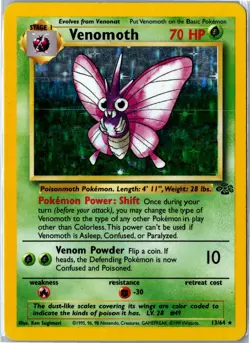 Vintage Pokemon Card - Venomoth Jungle 13/64 1999 Rare Holo Unlimited MP - Image 1