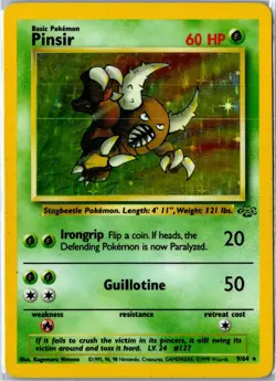 Vintage Pokemon Card - Pinsir Jungle 9/64 1999 Rare Holo Unlimited HP - Image 1