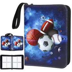 Sports Card Binder 400 Pockets, Trading Card Binder 4 Pocket with 50 Sleeves ... - Image 1