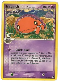 Trapinch 69/10 Pokemon card EX Dragon Front Delta Species Common 40 HP Played NX - Image 1