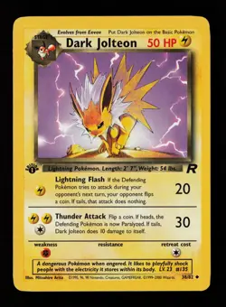 Dark Jolteon 38/82 1st Edition Uncommon Team Rocket Pokemon Cards - Image 1