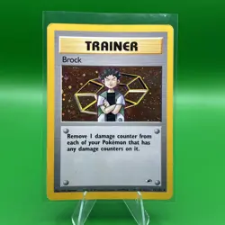 Brock 15/132 Holo – LP – Gym Heroes Trainer – Vintage WotC Pokemon Card - Image 1
