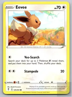 Eevee 125/203 Common Evolving Skies Pokemon Near Mint - Image 1