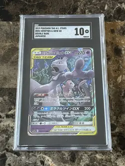 Pokemon Mewtwo & Mew GX Double Rare Holo Sm11 Tag Team 052/173 SGC 10 2019 - Image 1