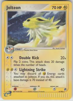 Pokemon TCG Jolteon Holo Rare Sandstorm 6/100 - Image 1
