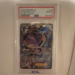 2016 Pokemon TCG Fates Collide Genesect EX 120/124 Full Art Holo PSA 10 - Image 1