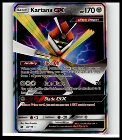 Kartana GX 70/111 Holo GX Rare Crimson Invasion Pokemon - Image 1