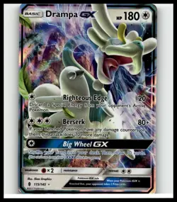 Pokemon Drampa GX Ultra Rare Holo 115/145 Sun & Moon 2017 Guardians Rising LP - Image 1