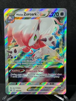 Pokemon Hisuian Zoroark VSTAR 147/196 Lost Origin Holo Near Mint - Image 1
