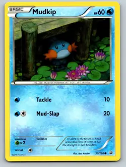 Mudkip 33/160 Common Primal Clash Pokemon Near Mint - Image 1