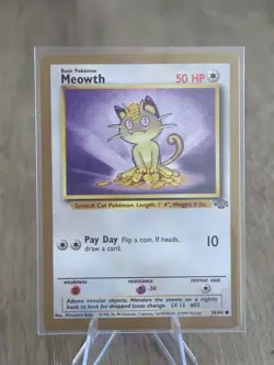 Vintage Pokemon Meowth - (Gold Bordered Promo) Jungle 56/64 Unlimited - Image 1