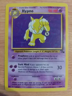 Hypno - 23/62 (Fossil) - Very Lightly Played VLP - Rare - Image 1
