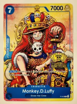 Monkey D. Luffy P-043 P Weekly Shonen Jump Promo 2nd Anniversary One Piece - Image 1
