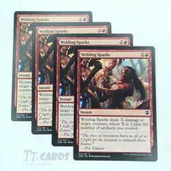 Welding Sparks x4 Playset 4x MTG Magic the Gathering Commander Legends CMR - Image 1