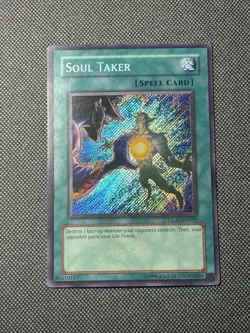 YuGiOh Soul Taker GLAS-EN092 Secret Rare Unlimited Holo Bleed NM - Image 1