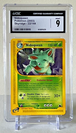 Pokemon Nidoqueen Skyridge 22/144 Rare Non-Holo 2003 CGC 9 Mint e-Reader Vintage - Image 1