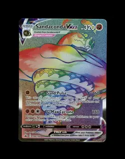 2021 Pokemon CHILLING REIGN SANDACONDA VMAX SECRET RARE HOLO 206/198! NM - Image 1