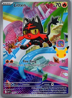 Pokemon TCG - First Partners Pack Promo Litten MEP 044 Holo - Image 1