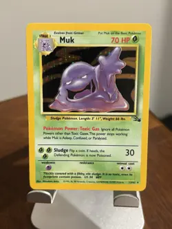Pokemon TCG Muk 13/62 Fossil Holo Unlimited Rare Vintage WOTC - Image 1