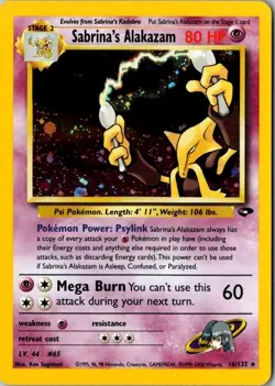 Sabrina's Alakazam 16/132 Holo Rare Gym Challenge Pokemon Unlimited Holo NM - Image 1