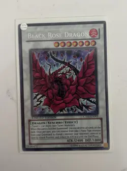 Yu-Gi-Oh! Black Rose Dragon CT05-EN003 2008 Tin Ultra Rare Holo Limited Edition - Image 1