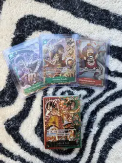 Bandai One Piece CCG ST10 Foil Parallel Alt Art 4-Card Lot Luffy & Ace - Image 1
