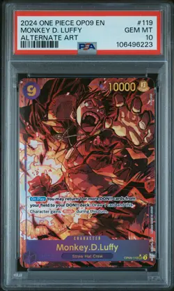 2024 ONE PIECE OP09-EMPERORS IN THE NEW WORLD #119 MONKEY D. LUFFY PSA 10 - Image 1