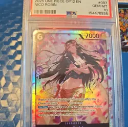 2025 ONE PIECE OP12 087 LEGACY OF THE MASTER NICO ROBIN SR PSA 10 GEM MINT - Image 2