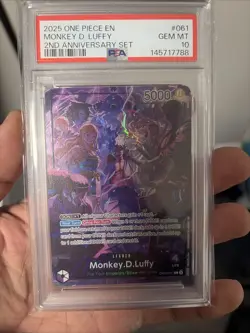 PSA 10 Monkey D. Luffy 2nd Anniversary Set - 061 English One Piece Rare - Image 1