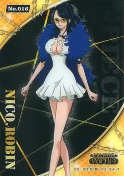 PREORDER Extremely Rare Nico Robin No.016 One Piece Movie Film Gold Clear Card - Image 1