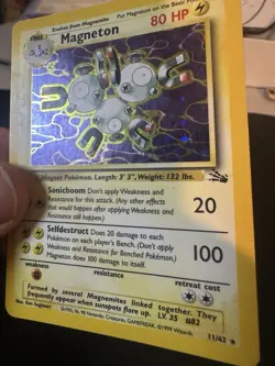 Pokemon Card - Magneton Fossil 11/62 Holo Rare - Image 1