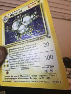 Pokemon Card - Magneton Fossil 11/62 Holo Rare - Image 5