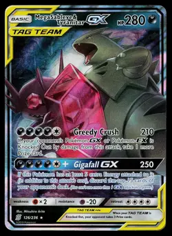 Pokemon Card Unified Minds Mega Sableye & Tyranitar GX 126/236 Holo Rare - Image 1