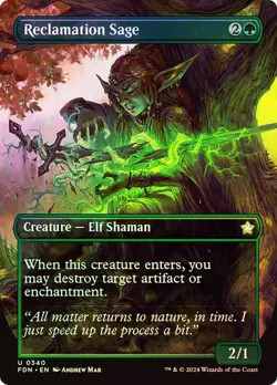 Magic The Gathering MTG RECLAMATION SAGE BORDERLESS FOIL Foundations NM - Image 1