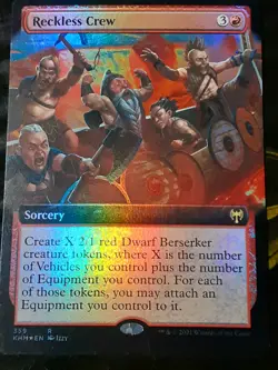 Reckless Crew Extended Art FOIL , Kaldheim , NM , MTG , FREESHIPPING - Image 1