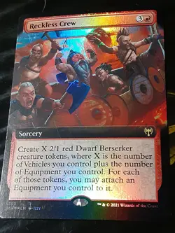 Reckless Crew Extended Art FOIL , Kaldheim , NM , MTG , FREESHIPPING - Image 2
