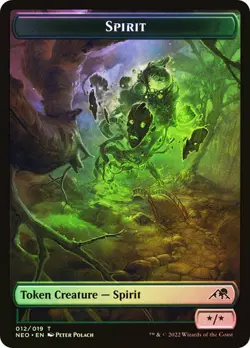 Magic The Gathering MTG SPIRIT // SAMURAI TOKEN FOIL Kamigawa: Neon Dynasty NM - Image 1