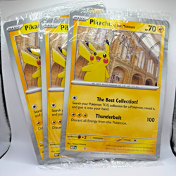 3x Pokemon TCG Promo Oversized Card - Pikachu at the Museum (Sealed) - Image 1