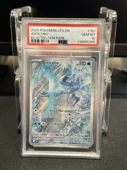 2025 ARTICUNO #161 POKEMON JOURNEY TOGETHER ILLUSTRATION RARE PSA 10 GEM MINT - Image 1