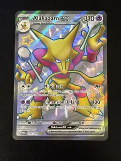 POKEMON ALAKAZAM EX 215 PALDEAN FATES 091 SHINY ULTRA RARE - Image 1