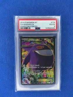2014 Pokemon XY Phantom Forces English #114 Full Art Gengar EX PSA 4 - Image 1