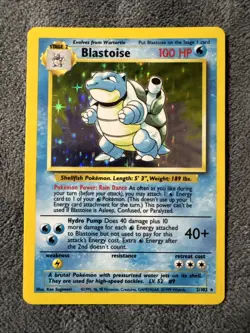 Blastoise Base Set Holo 2/102: Pokemon TCG- Lightly Played (LP) Vintage WOTC - Image 1