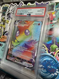 2021 POKEMON SWORD & SHIELD BATTLE STYLES FULL ART/VICTINI VMAX PSA 10 POP 252 - Image 1