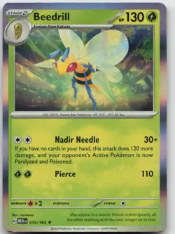 Pokemon Beedrill 015/165 R 151 Reverse Holo NM - Image 1